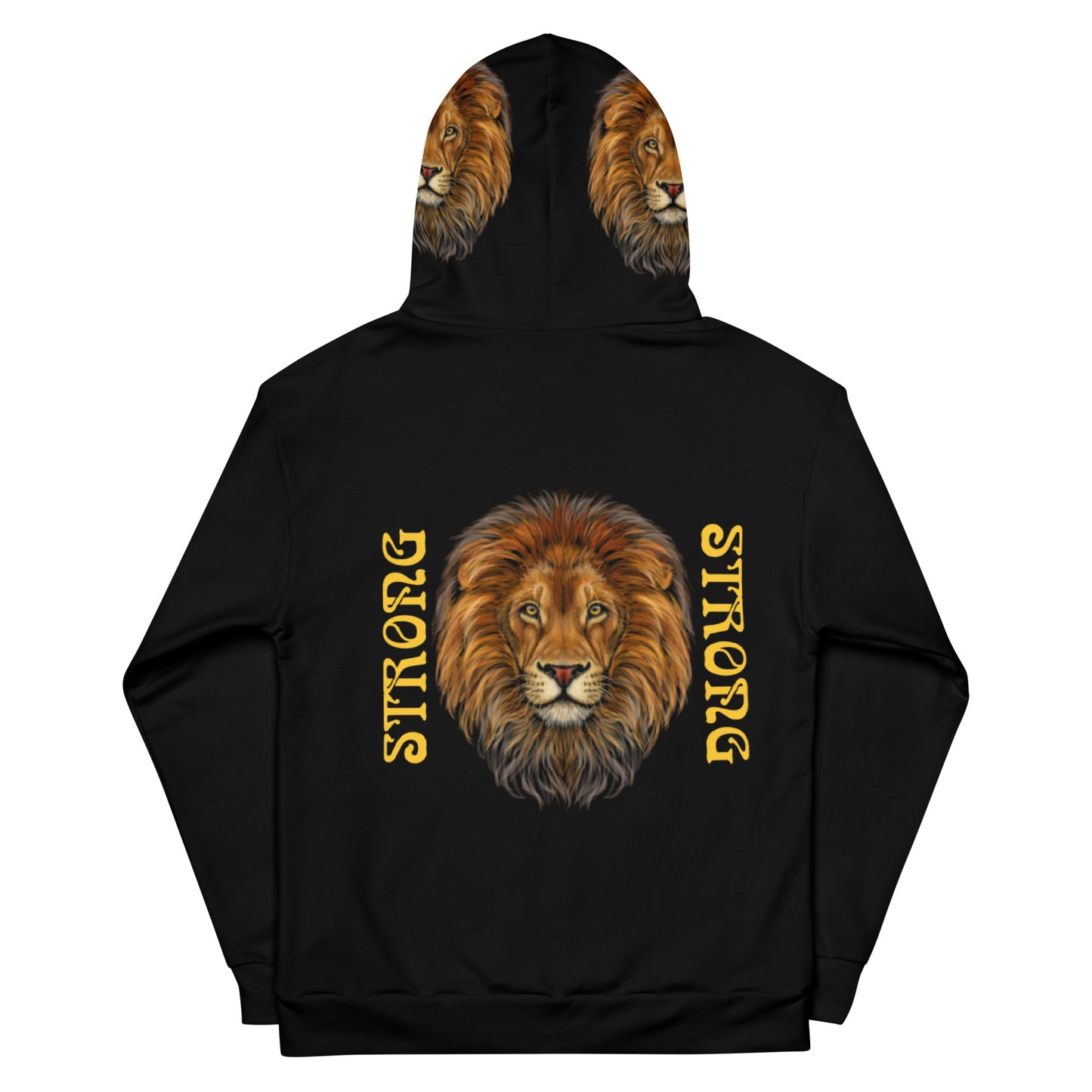 “STRONG”Black DoubleView Unisex Hoodie W/Yellow Font