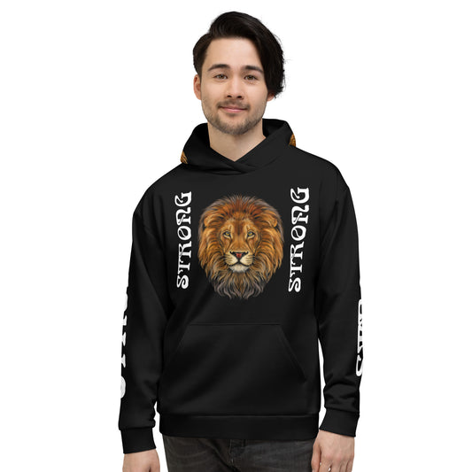 “STRONG”Black Unisex Hoodie W\White Font
