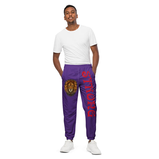 “STRONG”Purple Unisex Track Pants W/Red Font