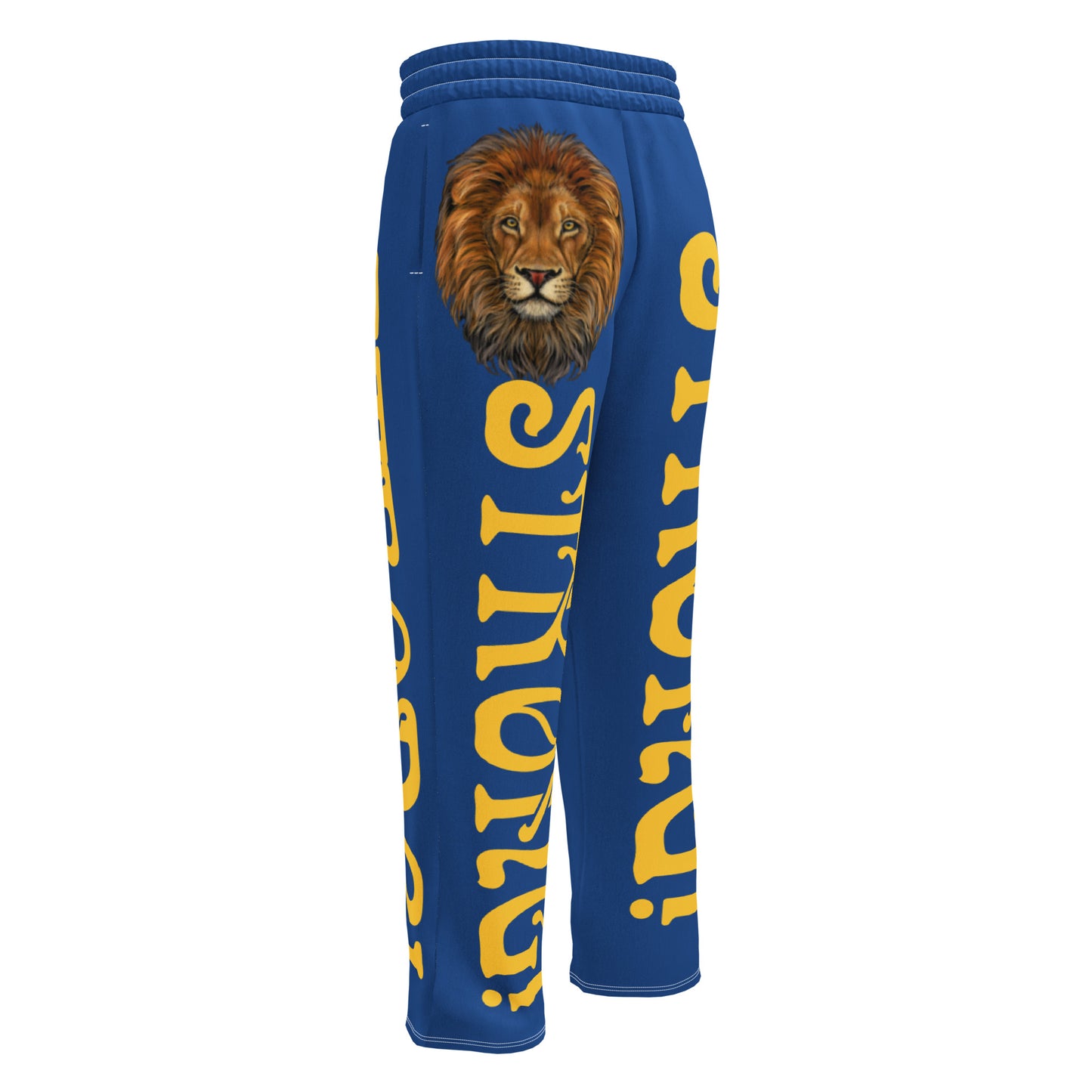 “STRONG!” Blue Wide-Leg Joggers W/Yellow Font