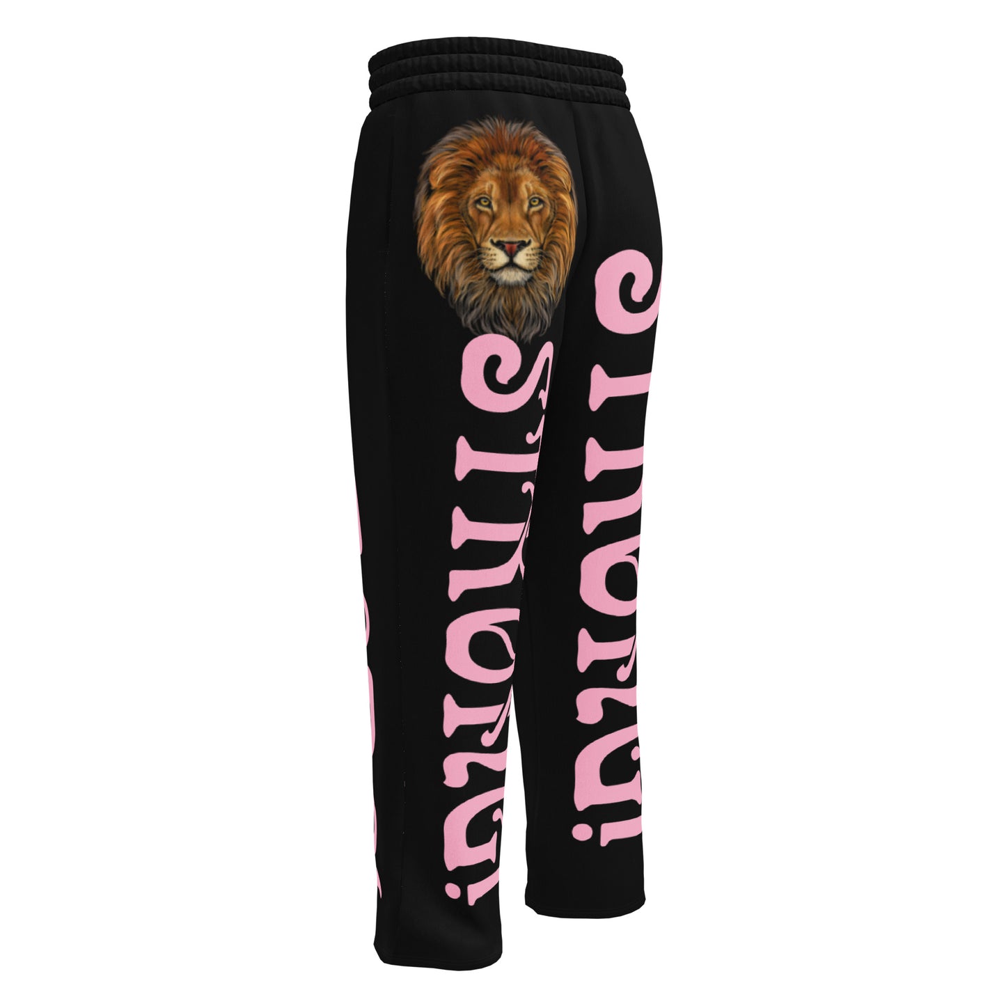 “STRONG!” Black Wide-Leg Joggers W/Cotton Candy Font