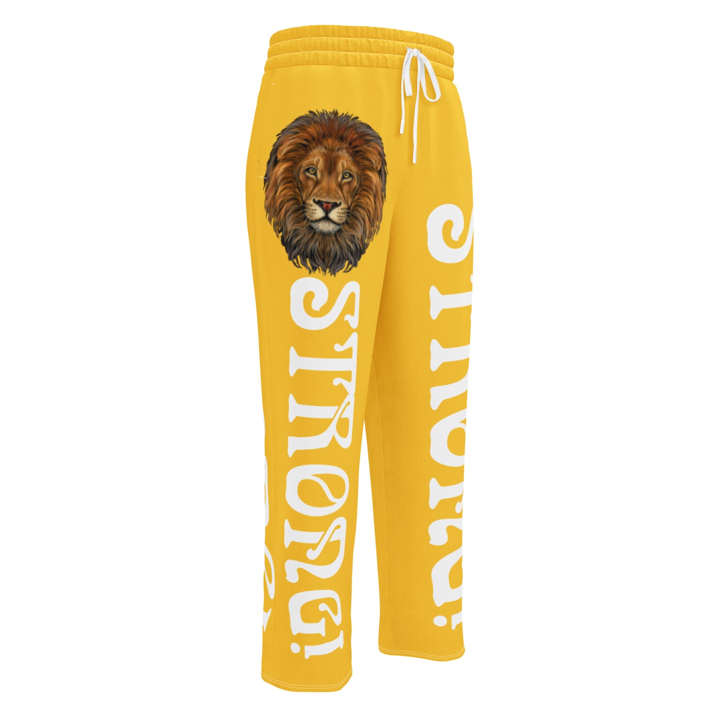 “STRONG!” Yellow Wide-Leg Joggers W/White Font