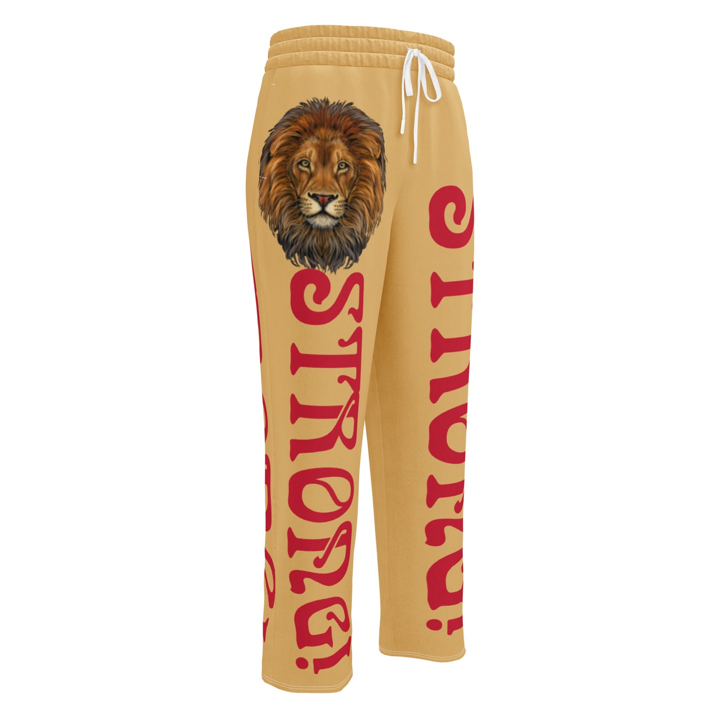 “STRONG!”Fawn Wide-Leg Joggers W/Red Font