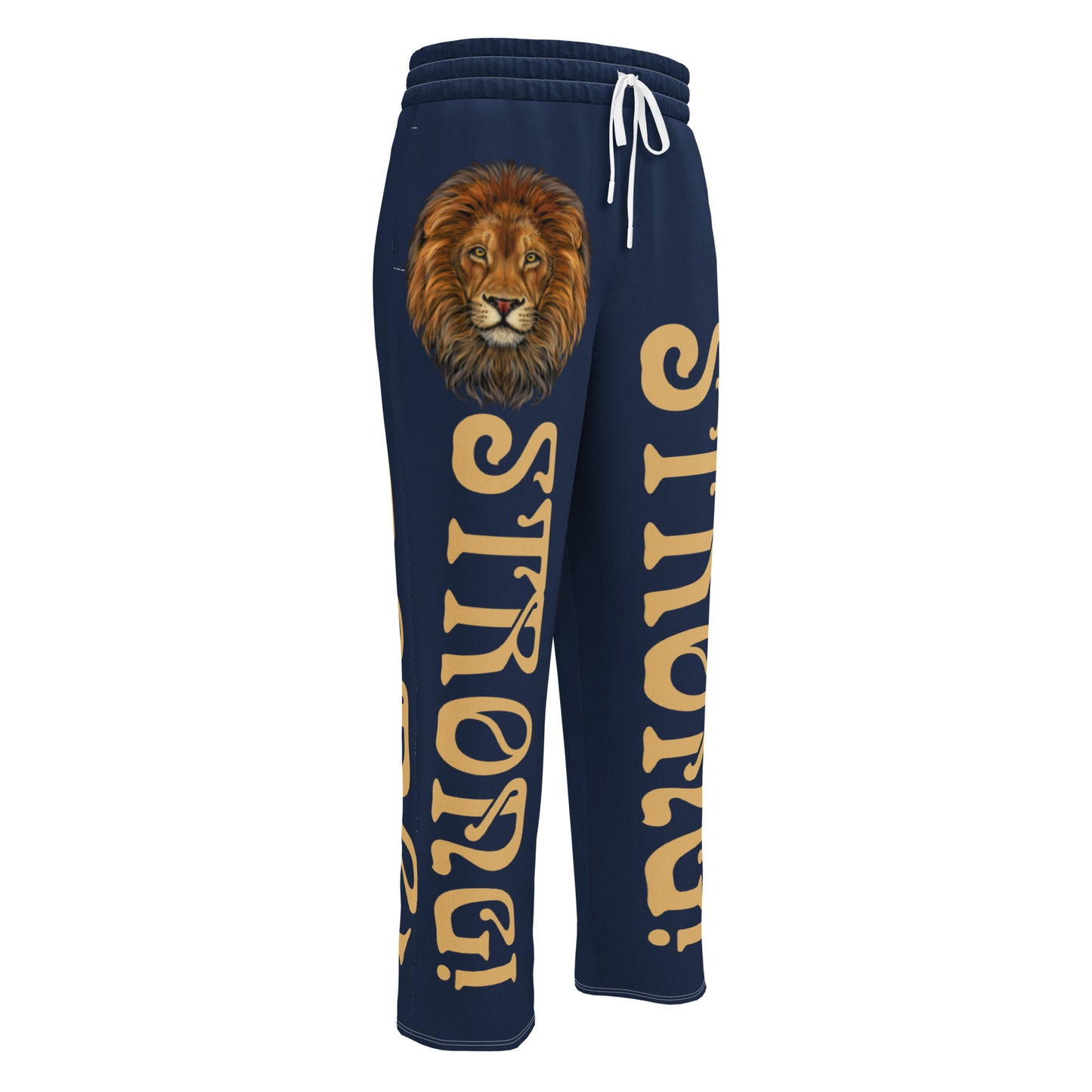 “STRONG!” Navy Wide-Leg Joggers W/Fawn Font