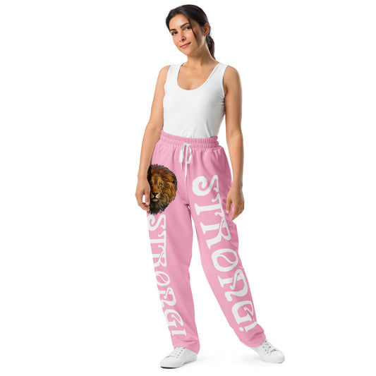 “STRONG!” Cotton Candy Wide-Leg Joggers W/White Font