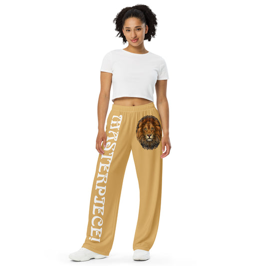 “MASTERPIECE!”Fawn Unisex Wide-Leg Pants W/White Font