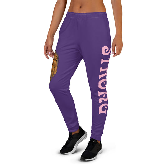 “STRONG”Purple Women's Joggers W/Cotton Candy Font