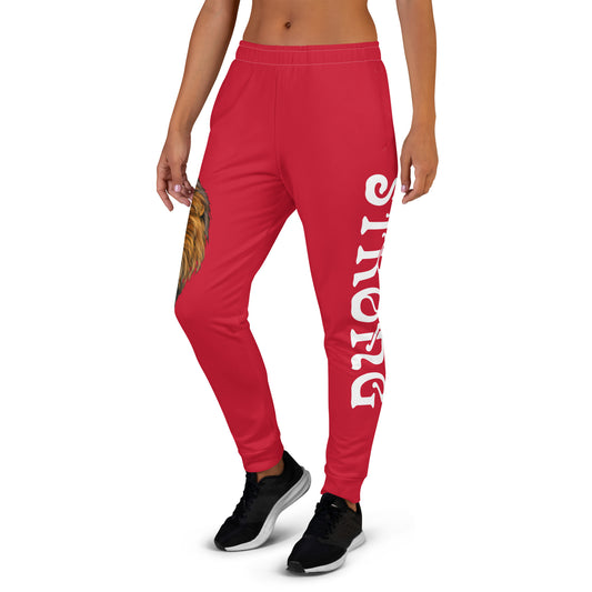 “STRONG”Red Women's Joggers W/White Font