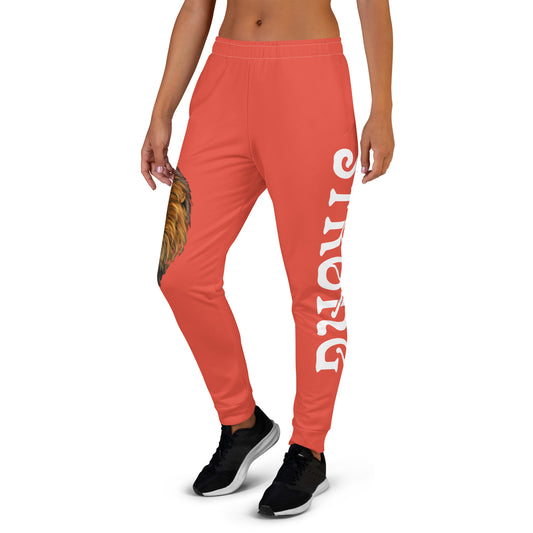 “STRONG”Orange Red Women's Joggers W/White Font