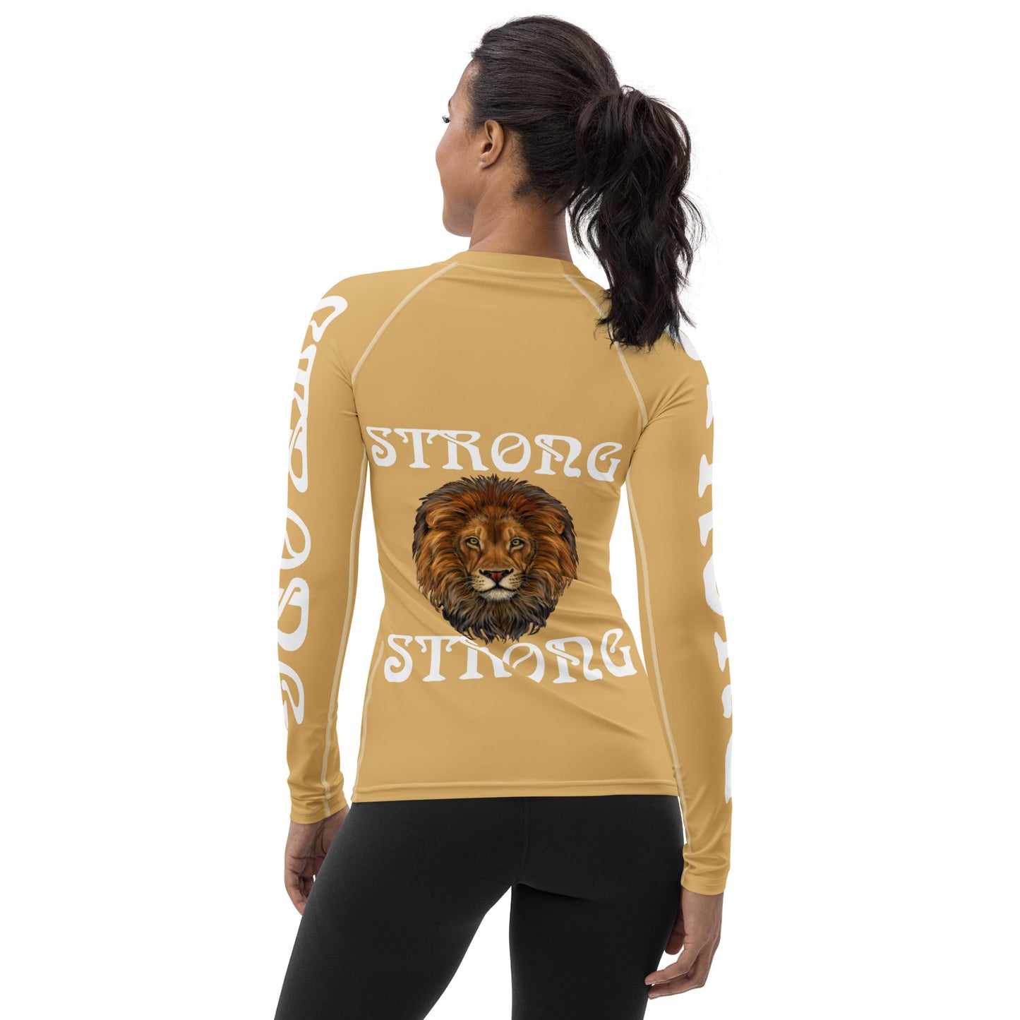 “STRONG”Fawn Women's Rash Guard W/White Font