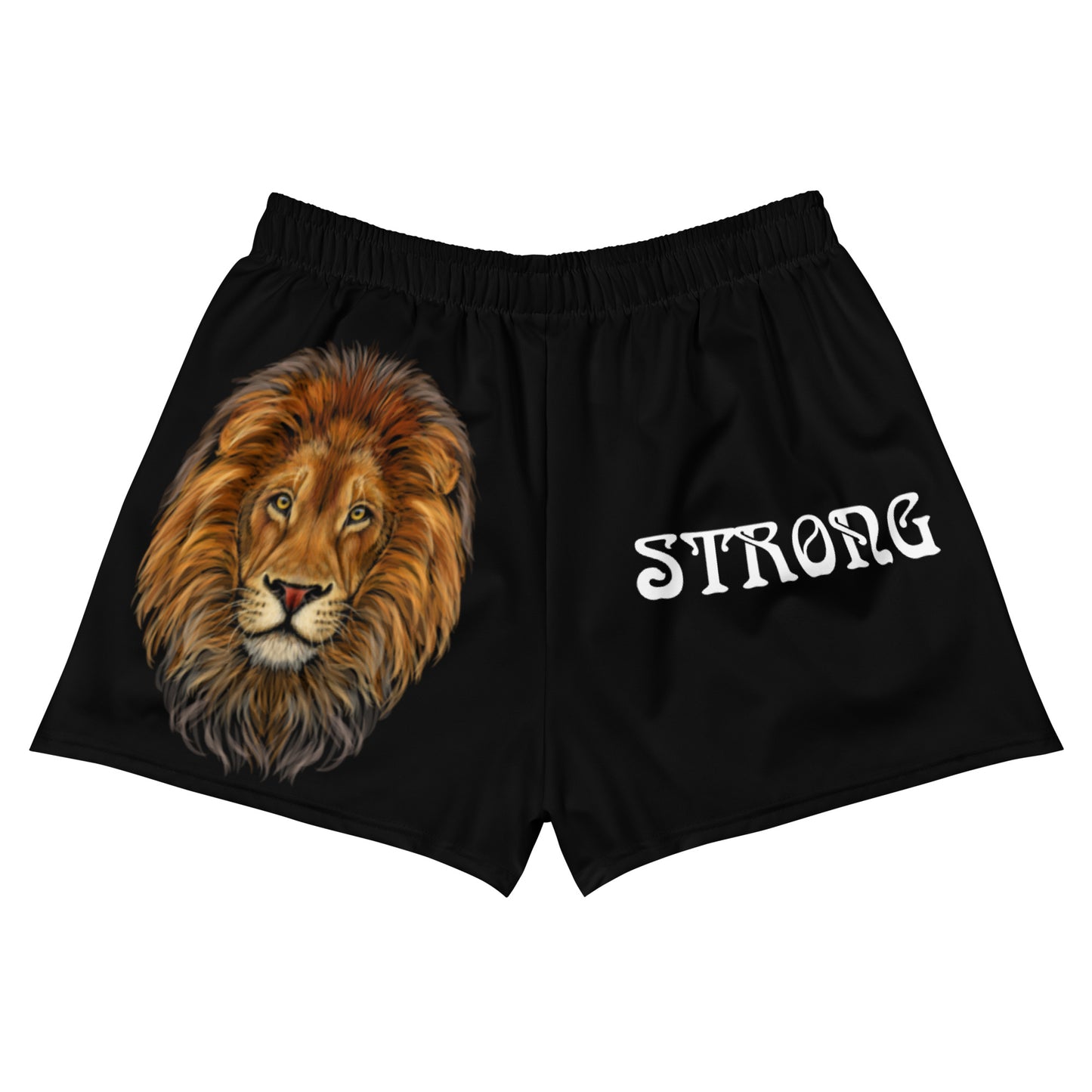 “STRONG” Black Women’s Athletic Shorts W/White Font