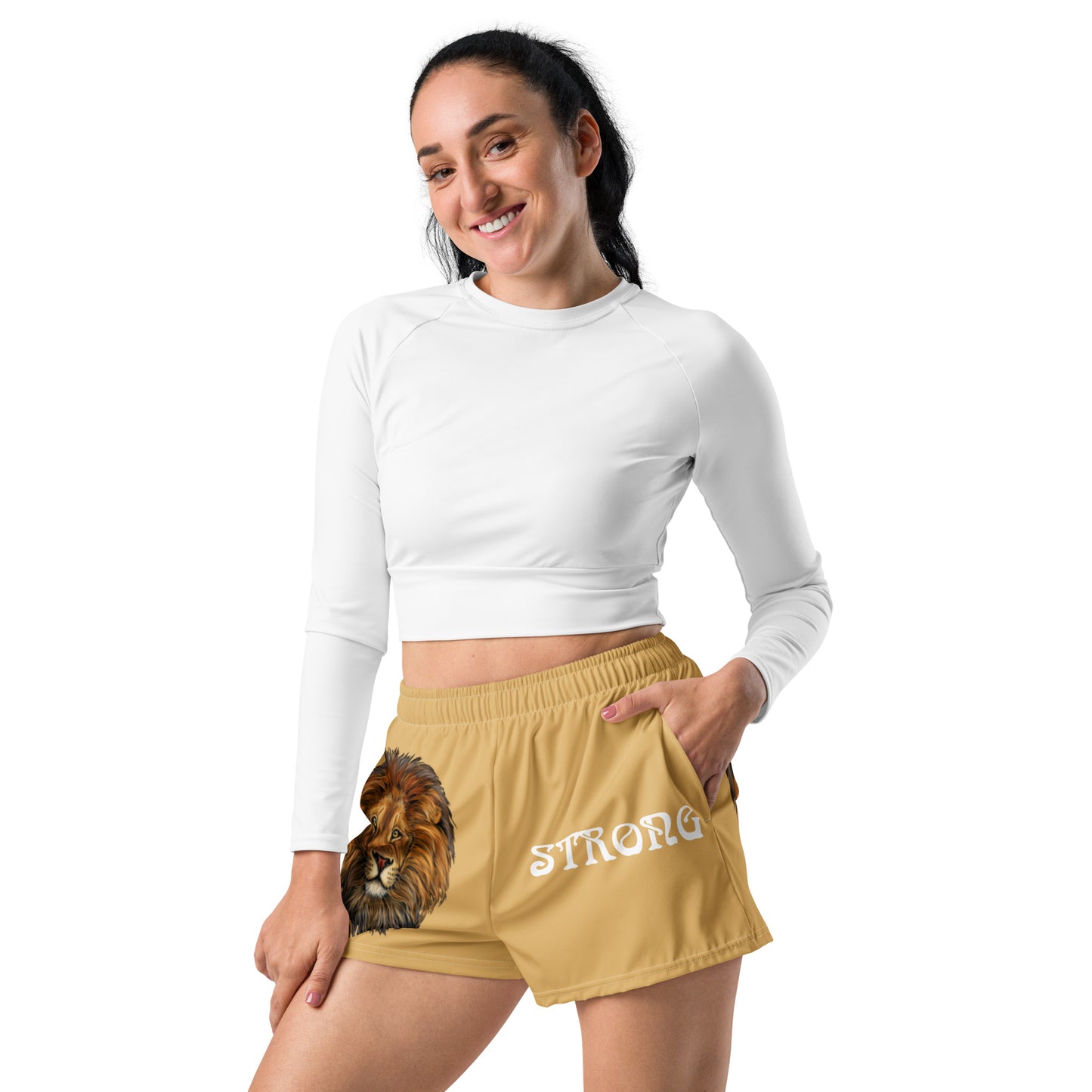 “STRONG” Fawn Women’s Athletic Shorts W/White Font