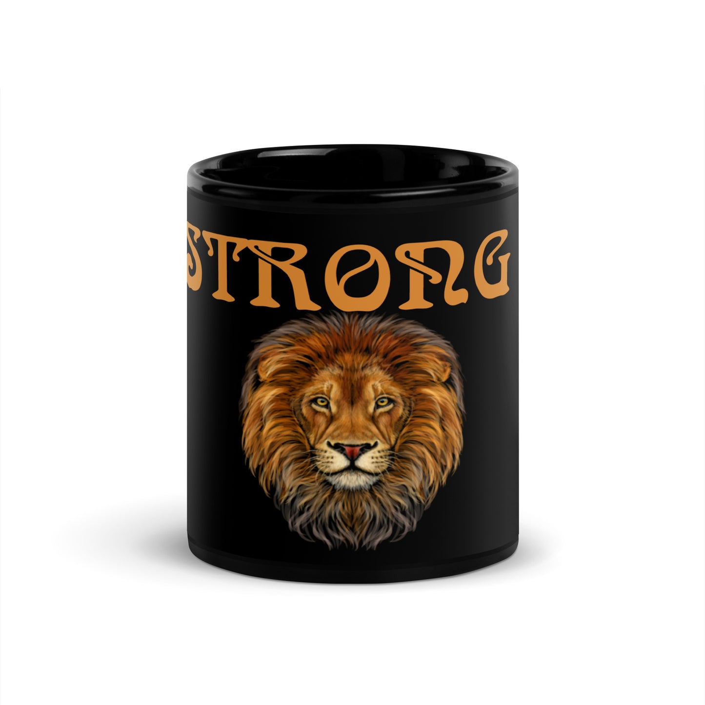 "STRONG"Black Glossy Mug W/Bronze Font