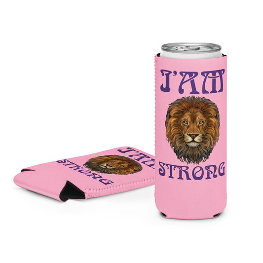 “I’AM STRONG!” Cotton Candy Can Cooler W/Purple Font