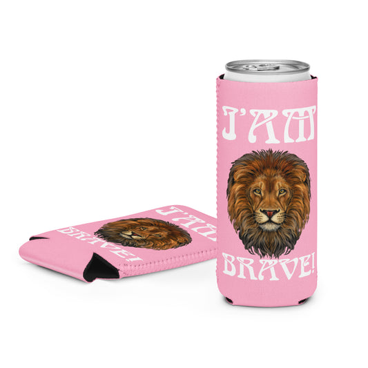 “I’AM BRAVE!” Cotton Candy Can Cooler W/White Font