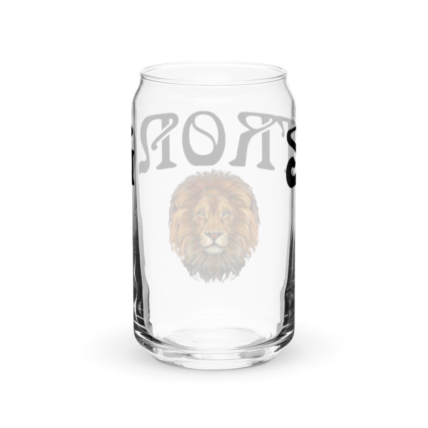 “STRONG”Can-Shaped Glass W/Black Font