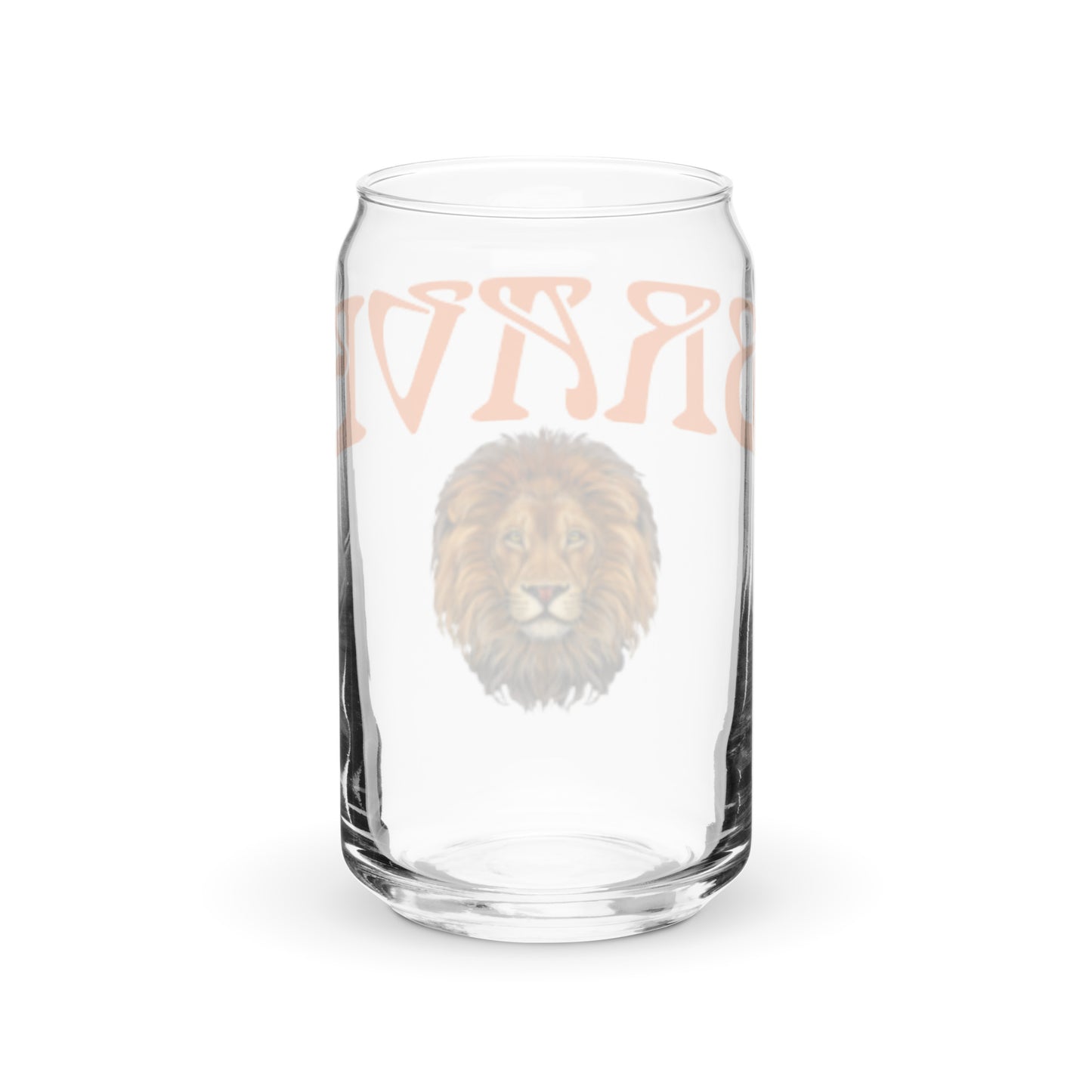 “BRAVE”Can-Shaped Glass W/Orange Font