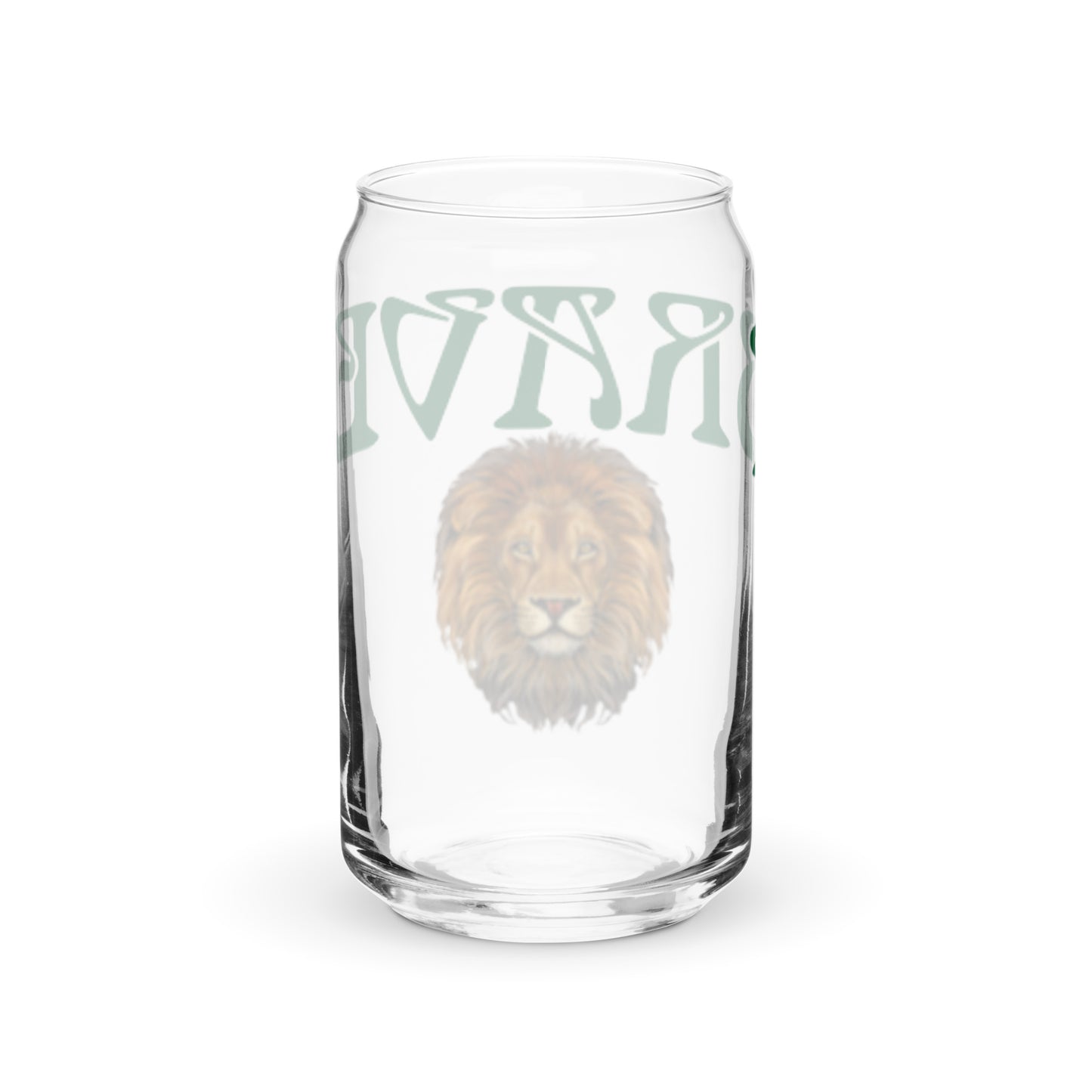 “BRAVE”Can-Shaped Glass W/Green Font