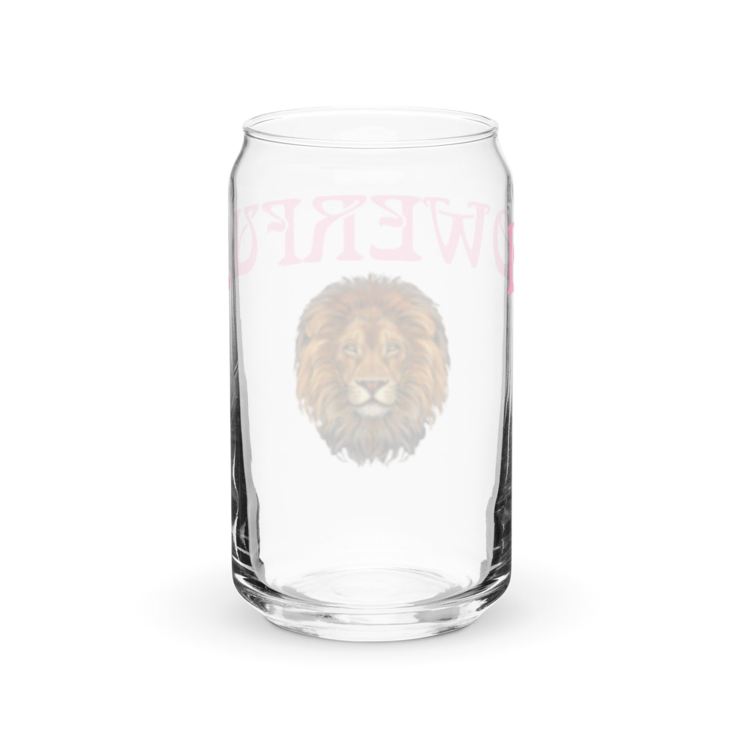 “POWERFUL”Can-Shaped Glass W/Cotton Candy Font