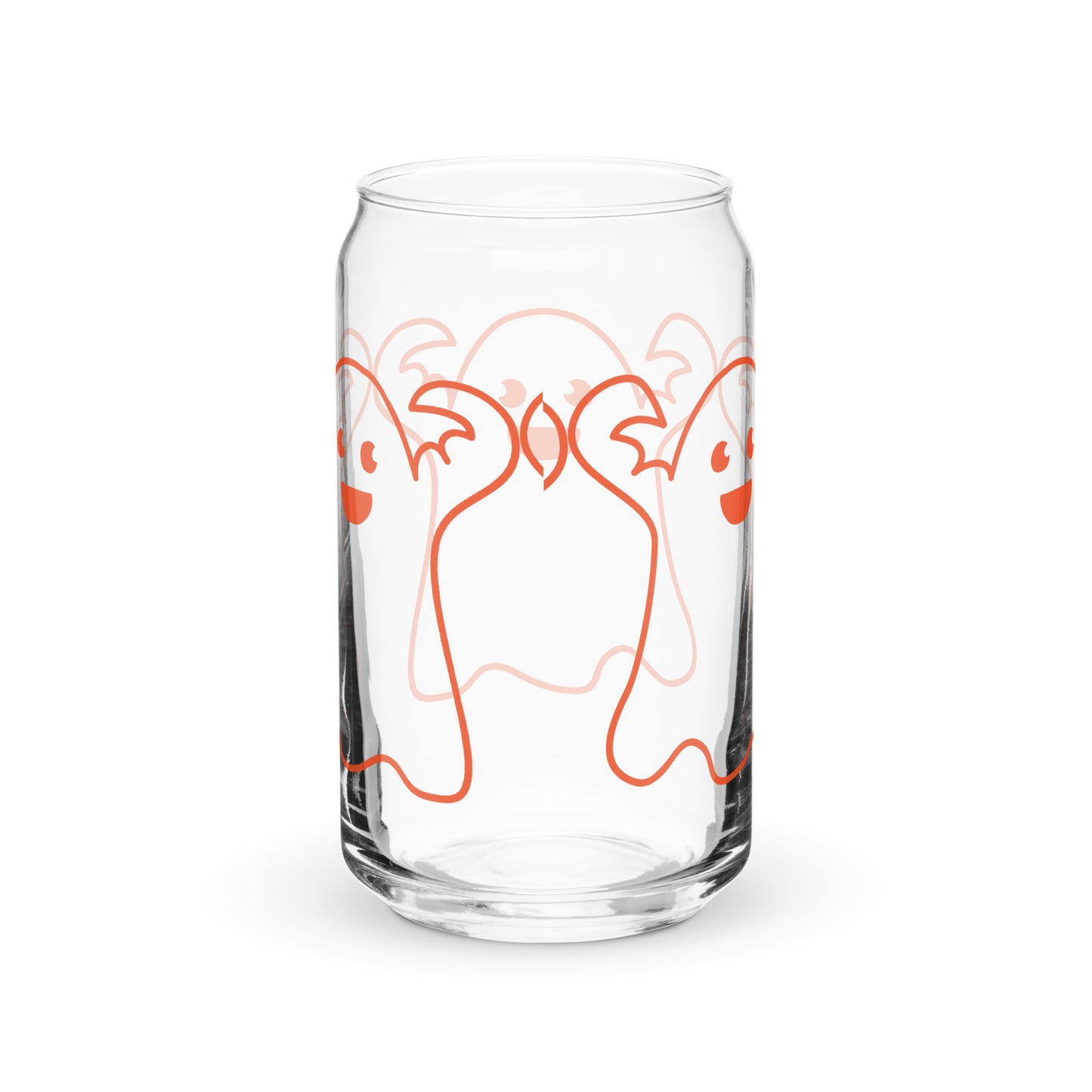 “HALLOWEEN GHOST!”Can-Shaped Glass W/Orange Font