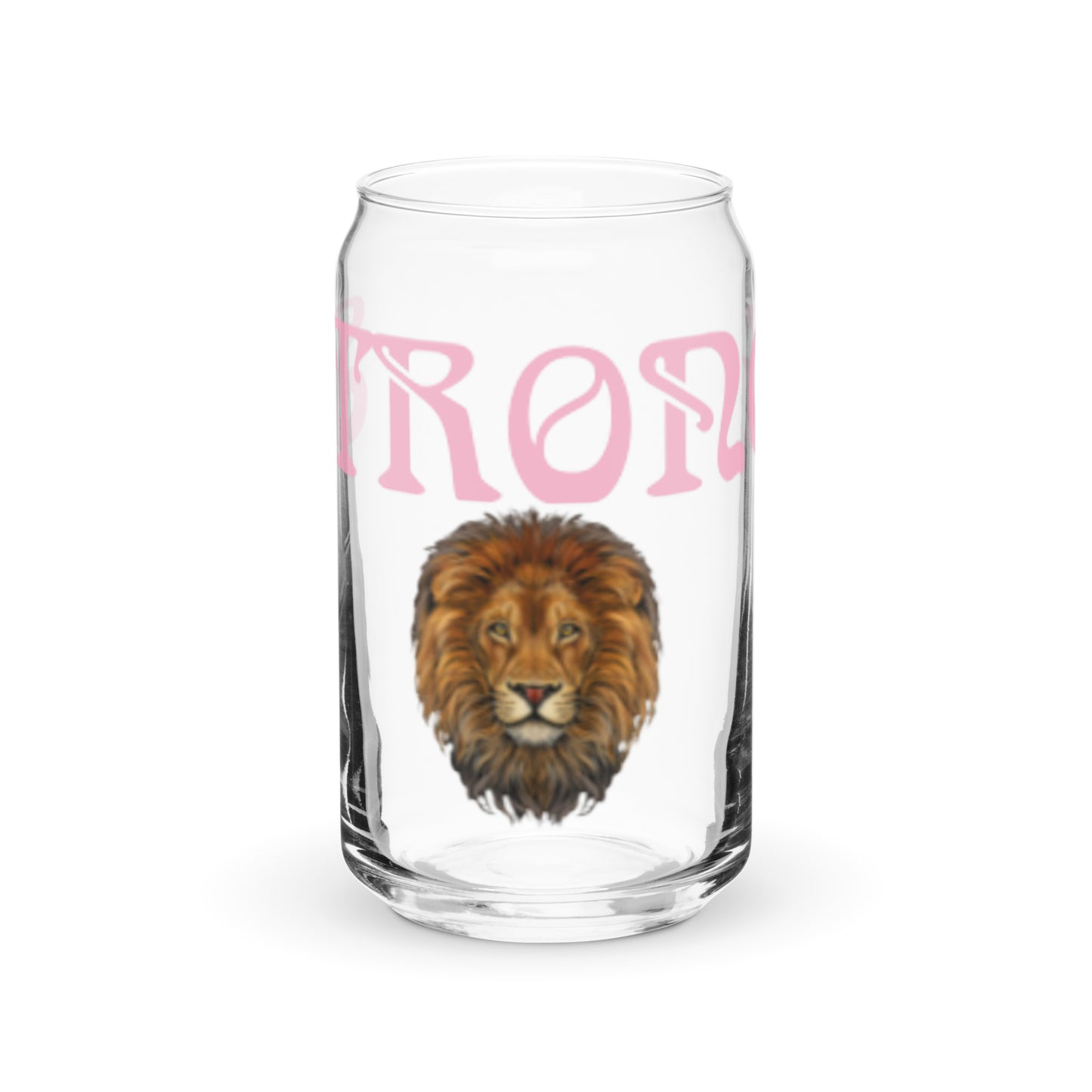 “STRONG”Can-Shaped Glass W/Cotton Candy Font