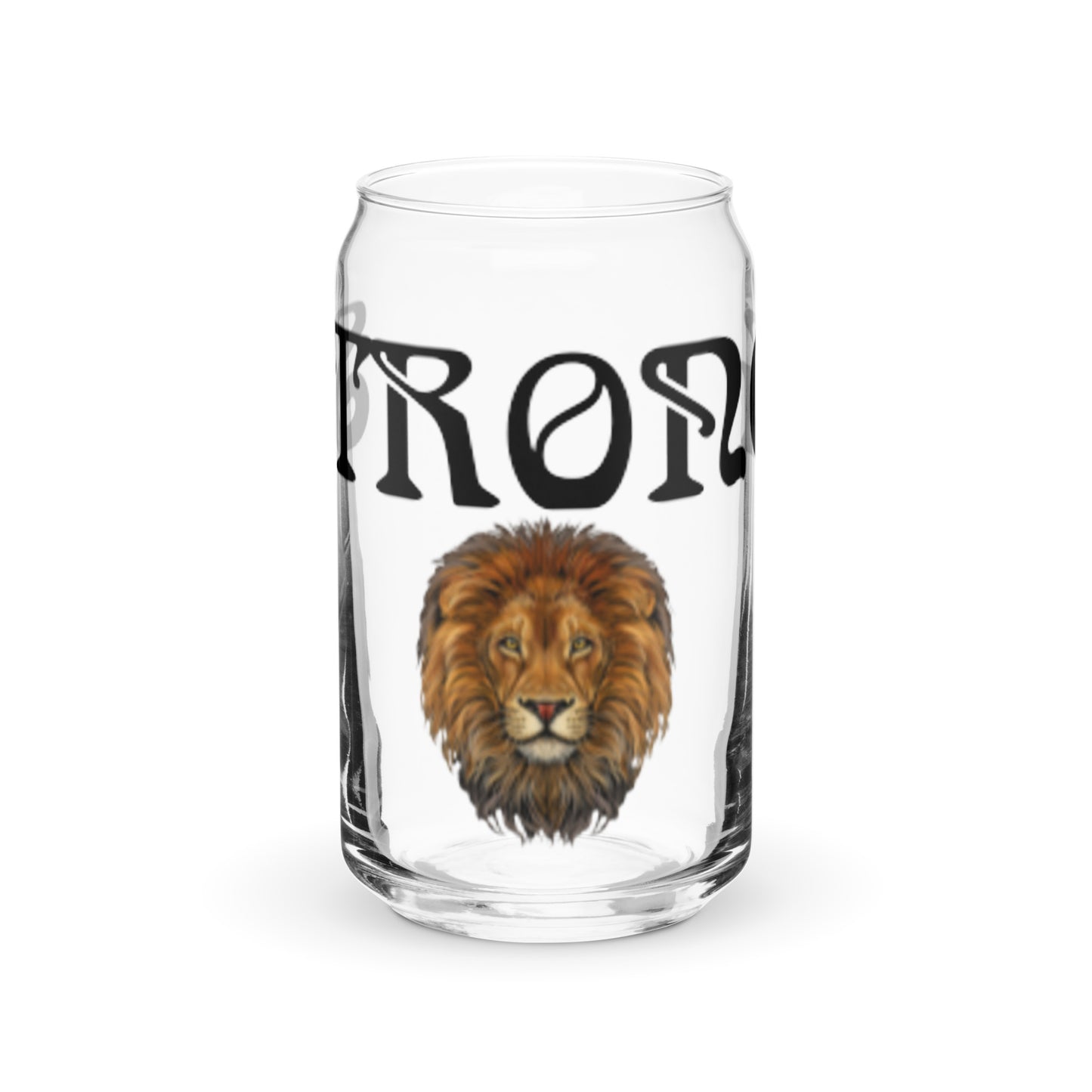 “STRONG”Can-Shaped Glass W/Black Font