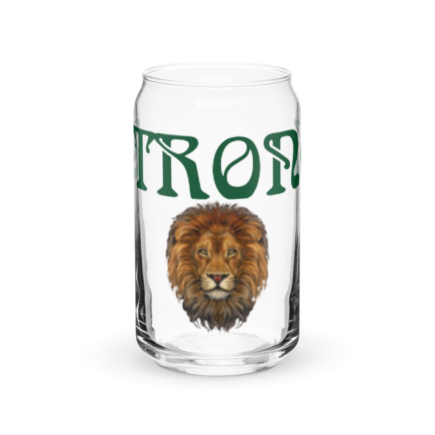 “STRONG”Can-Shaped Glass W/Green Font