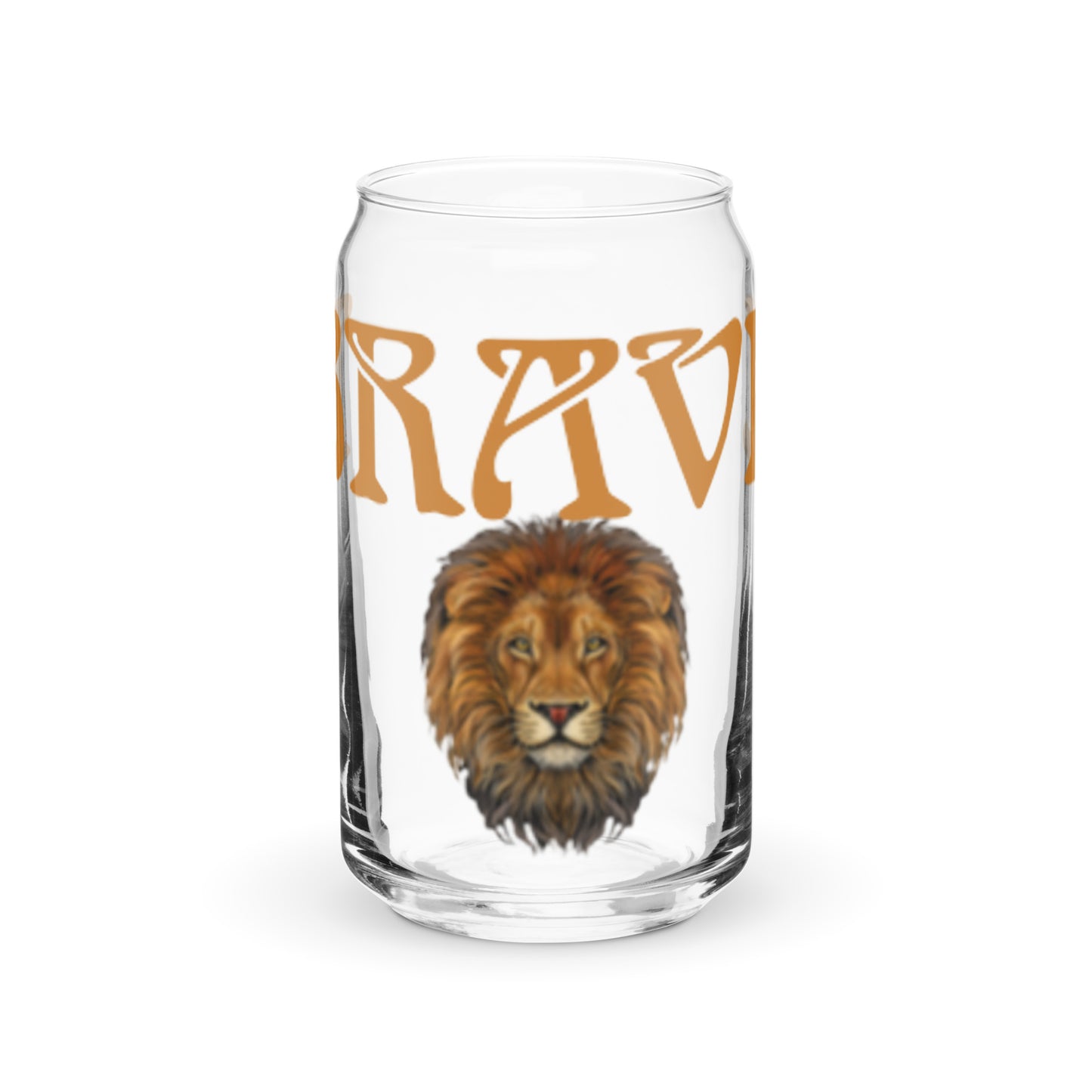 “BRAVE”Can-Shaped Glass W/Fawn Font