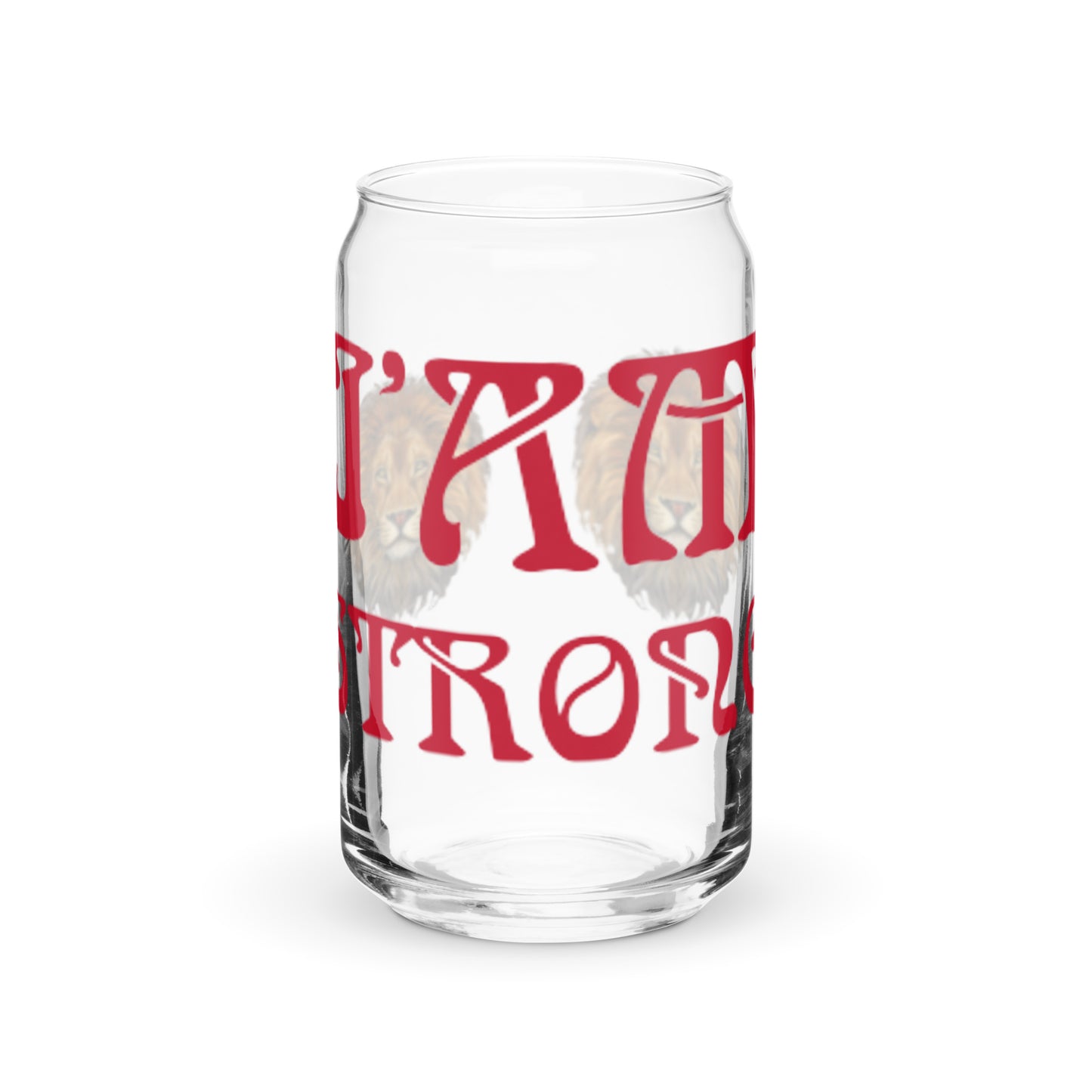 “I’AM STRONG”Can-Shaped Glass W/Red Font