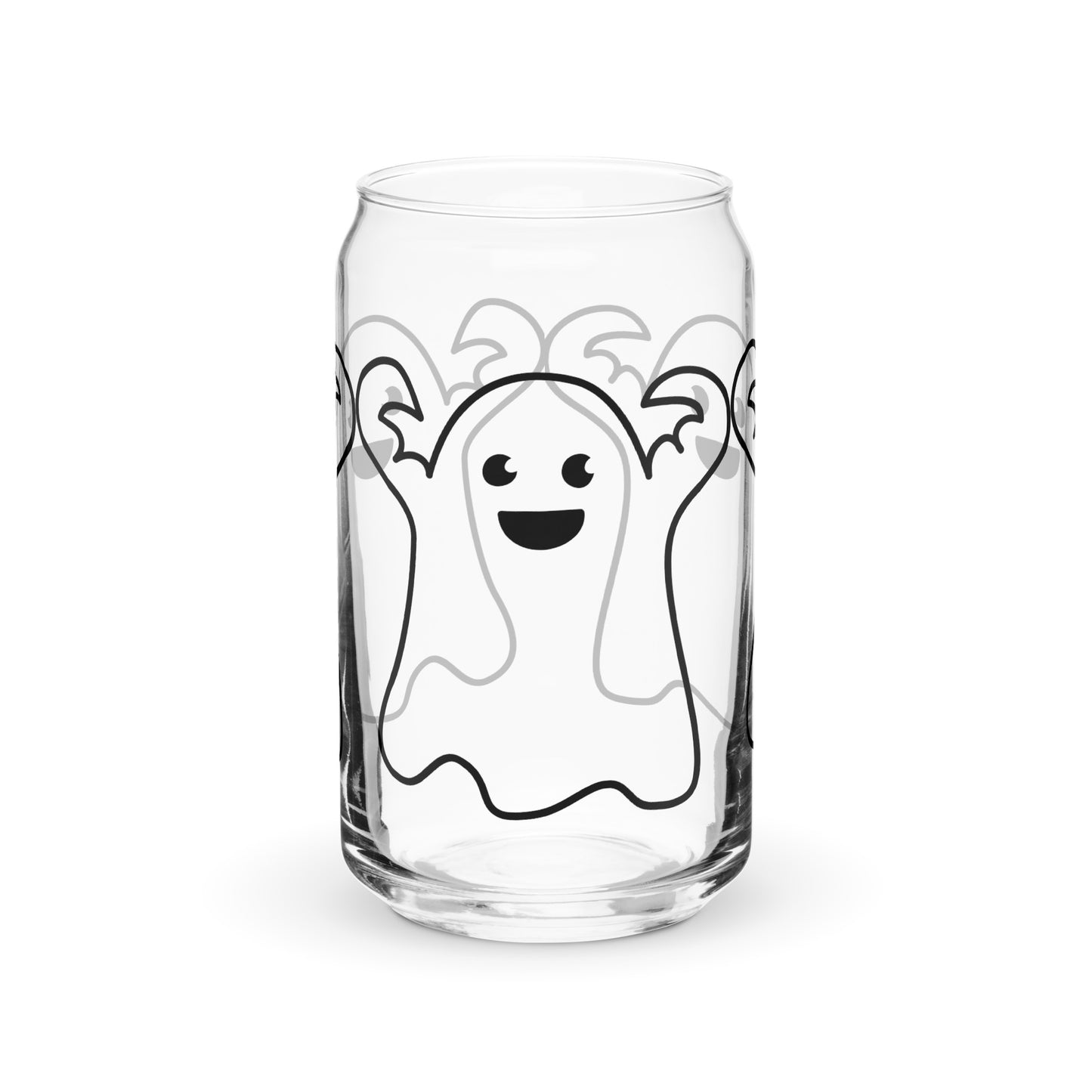 HALLOWEEN GHOST!”Can-Shaped Glass W/Black Font