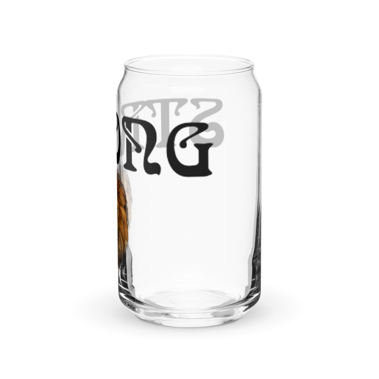 “STRONG”Can-Shaped Glass W/Black Font