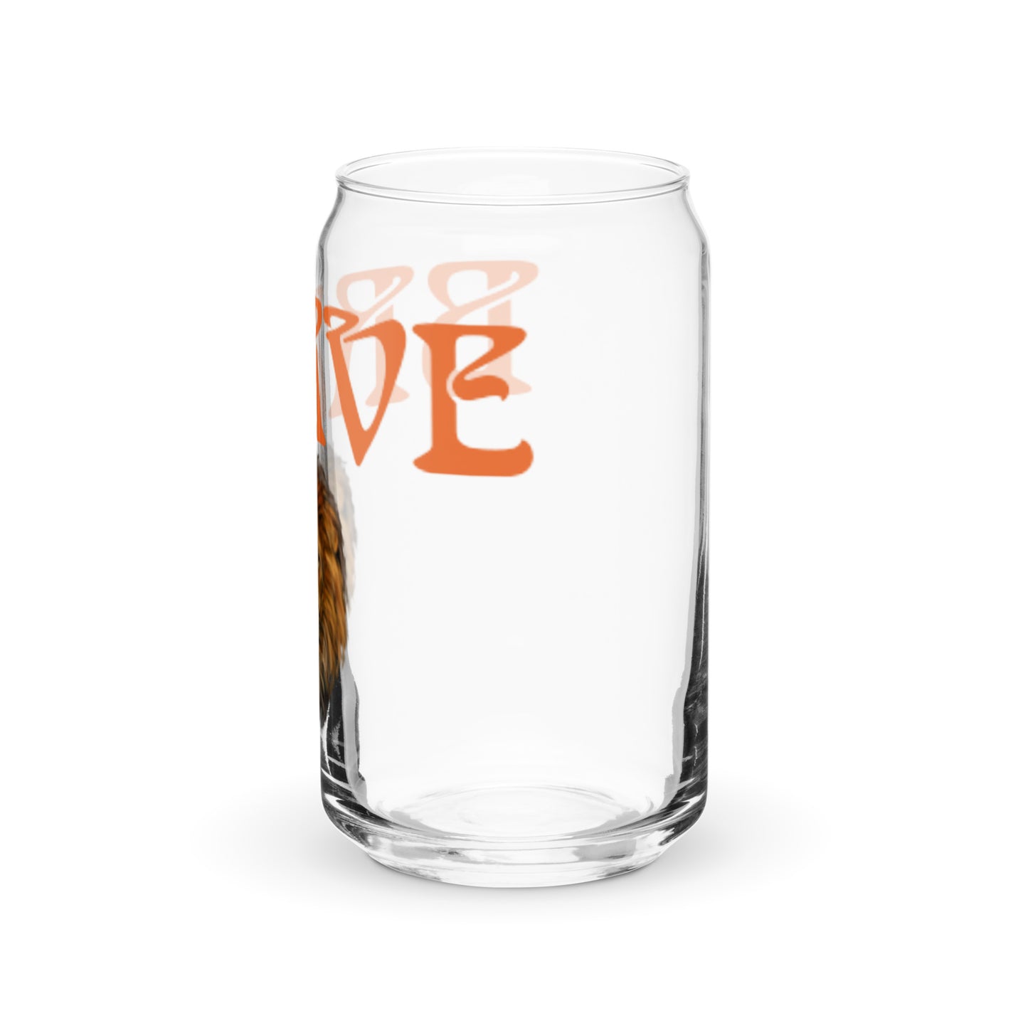 “BRAVE”Can-Shaped Glass W/Orange Font