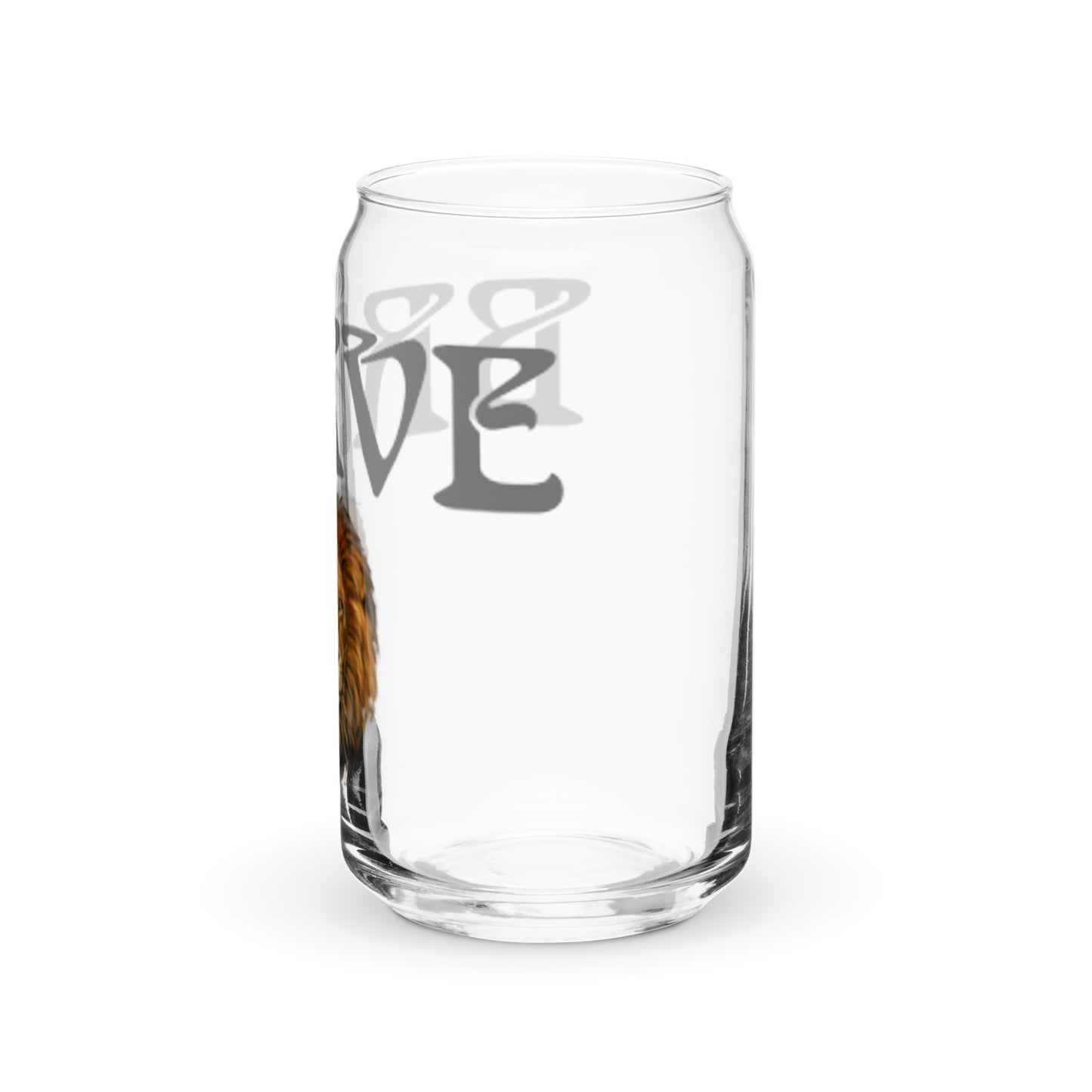 “BRAVE”Can-Shaped Glass W/Grey Font