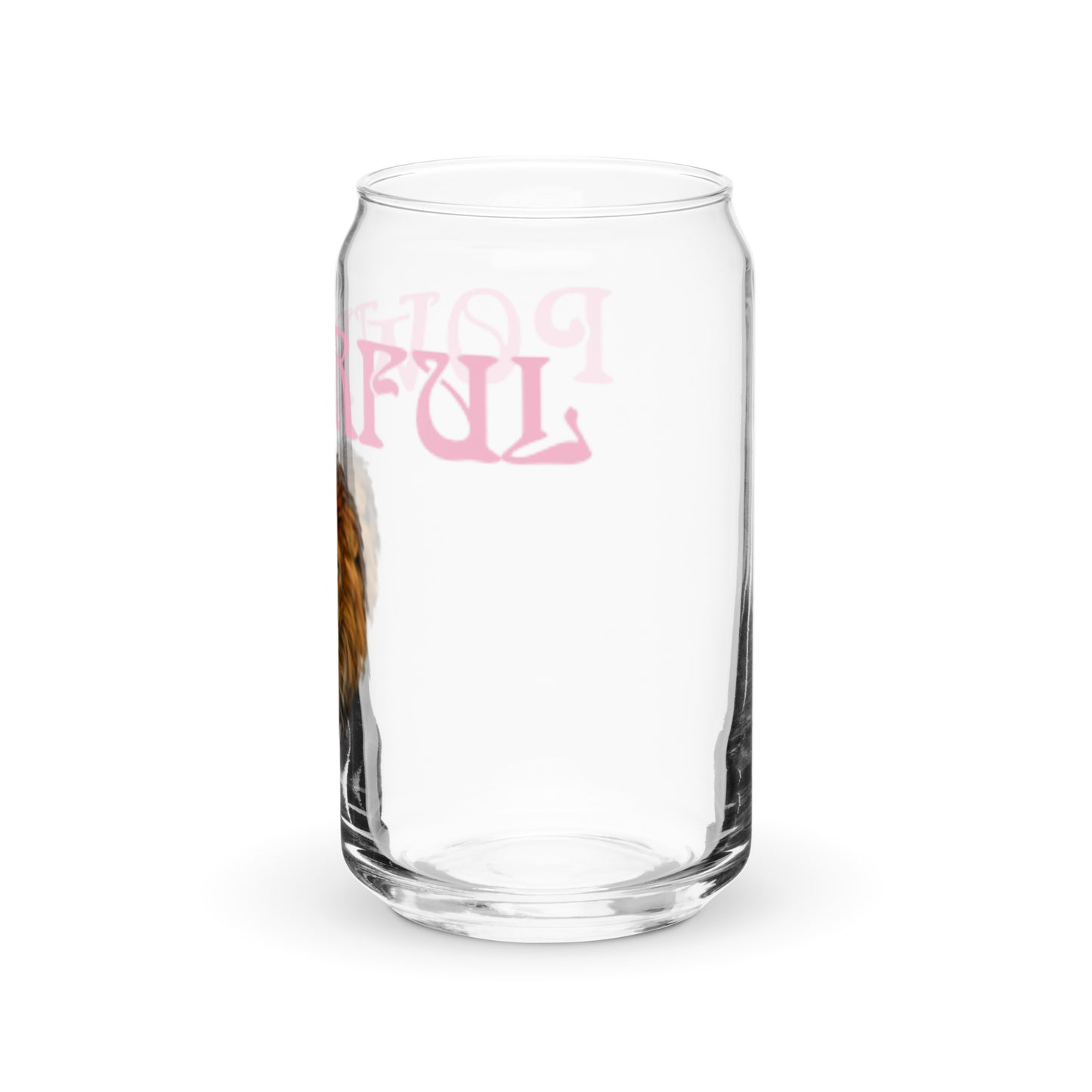 “POWERFUL”Can-Shaped Glass W/Cotton Candy Font