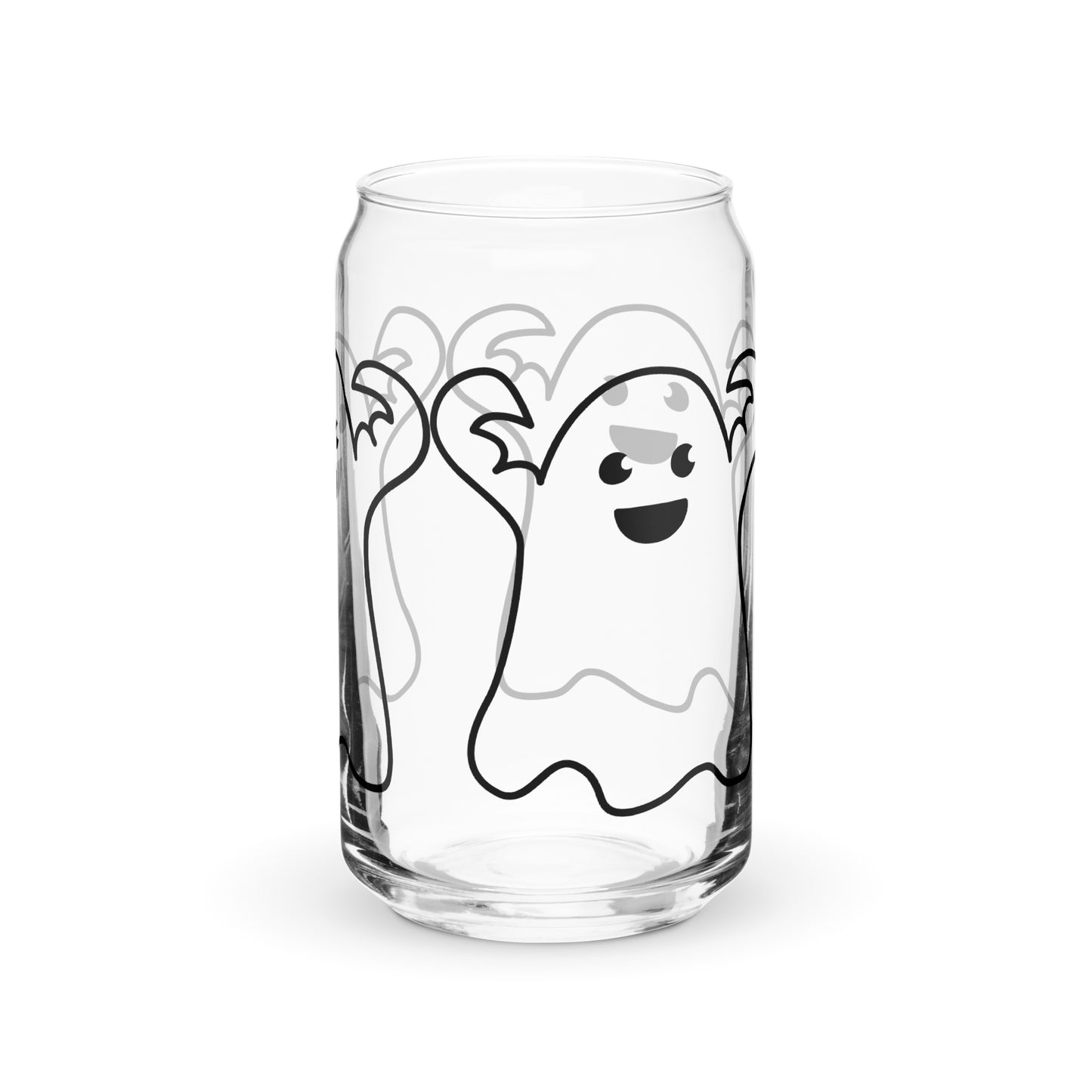 HALLOWEEN GHOST!”Can-Shaped Glass W/Black Font