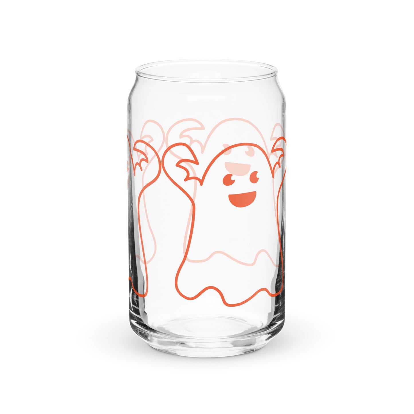 “HALLOWEEN GHOST!”Can-Shaped Glass W/Orange Font