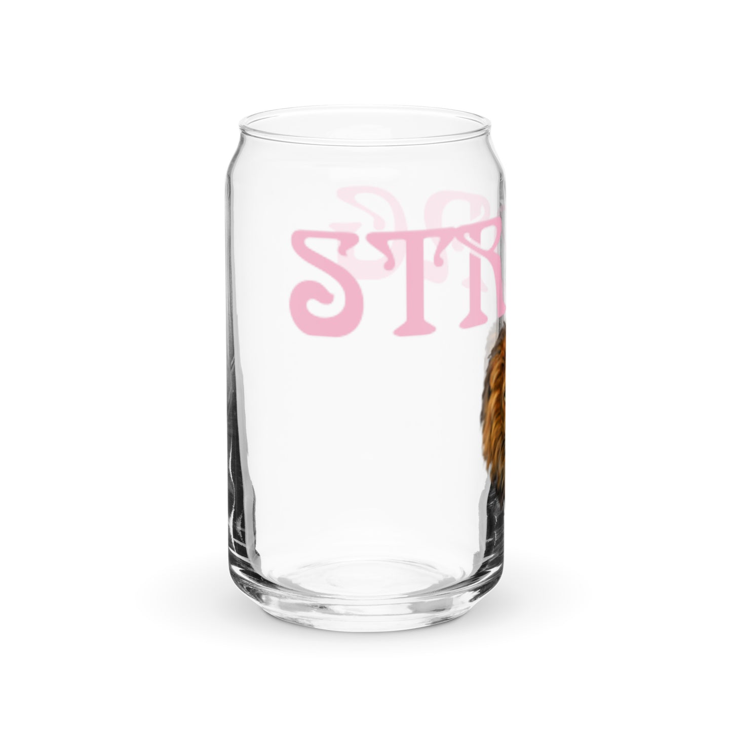 “STRONG”Can-Shaped Glass W/Cotton Candy Font