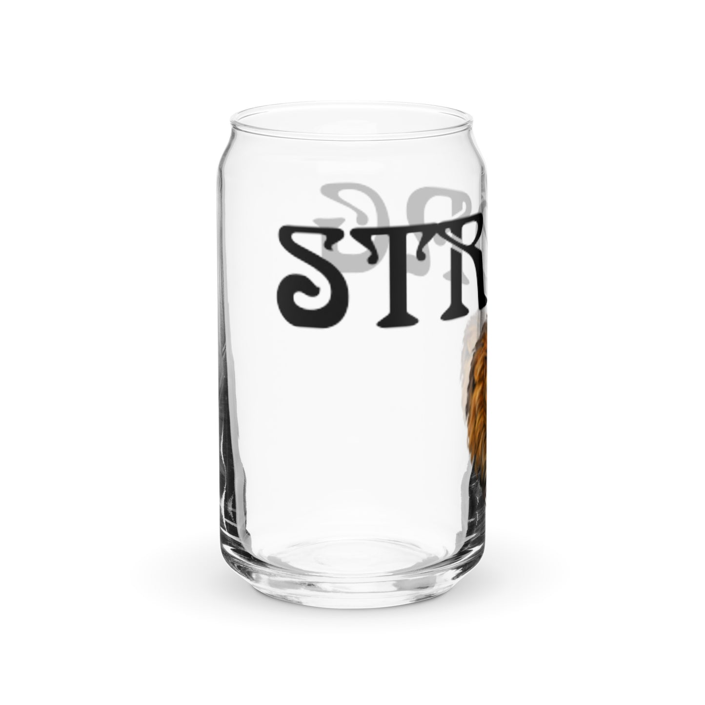 “STRONG”Can-Shaped Glass W/Black Font