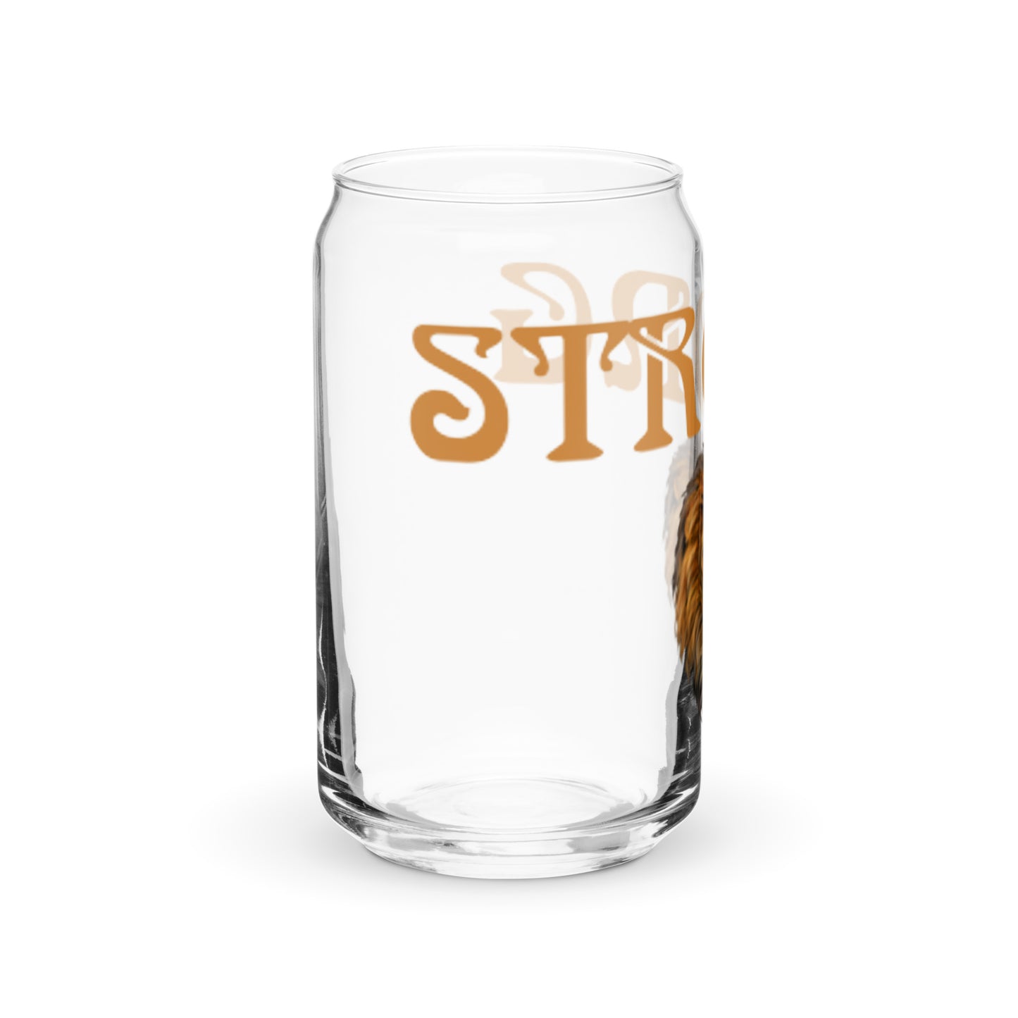 “STRONG”Can-Shaped Glass W/Fawn Font