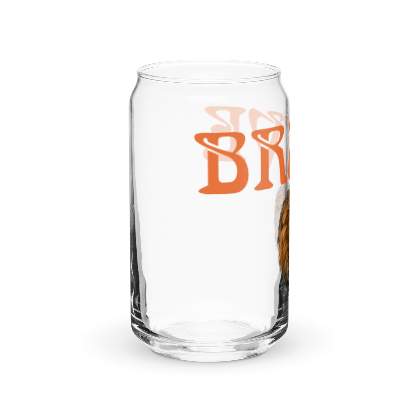 “BRAVE”Can-Shaped Glass W/Orange Font