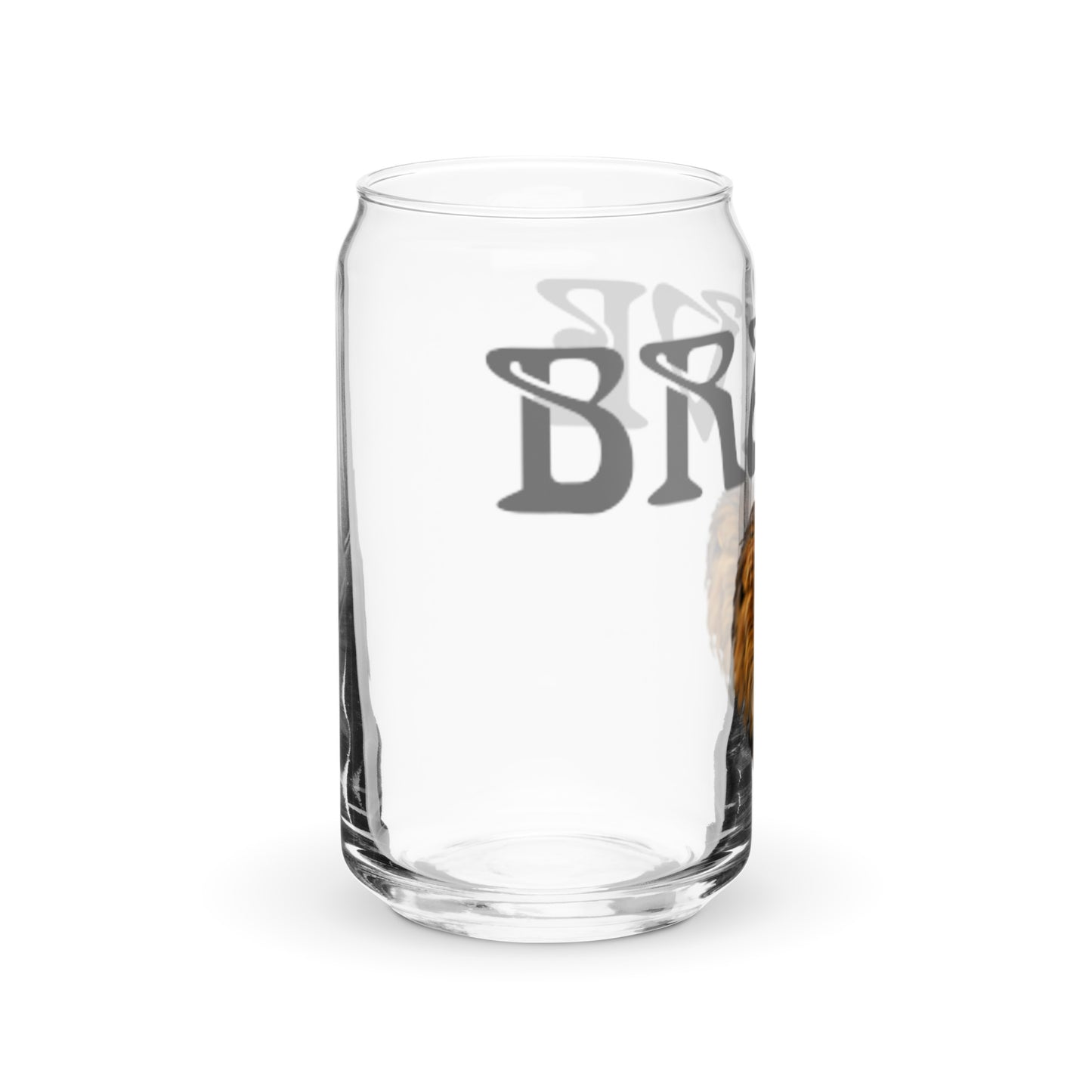 “BRAVE”Can-Shaped Glass W/Grey Font