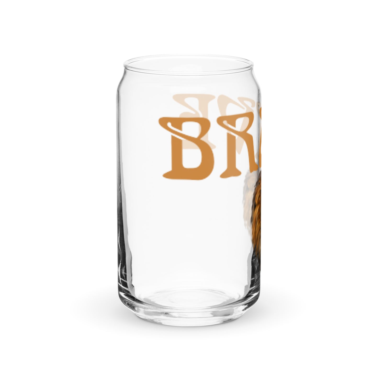 “BRAVE”Can-Shaped Glass W/Fawn Font