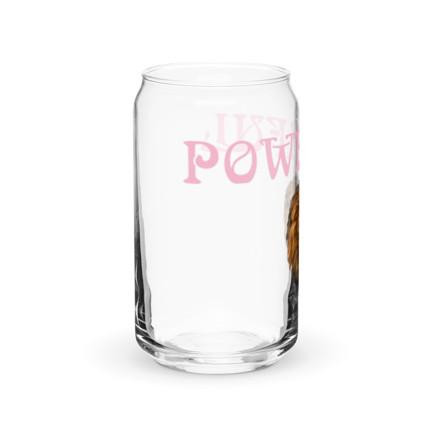 “POWERFUL”Can-Shaped Glass W/Cotton Candy Font