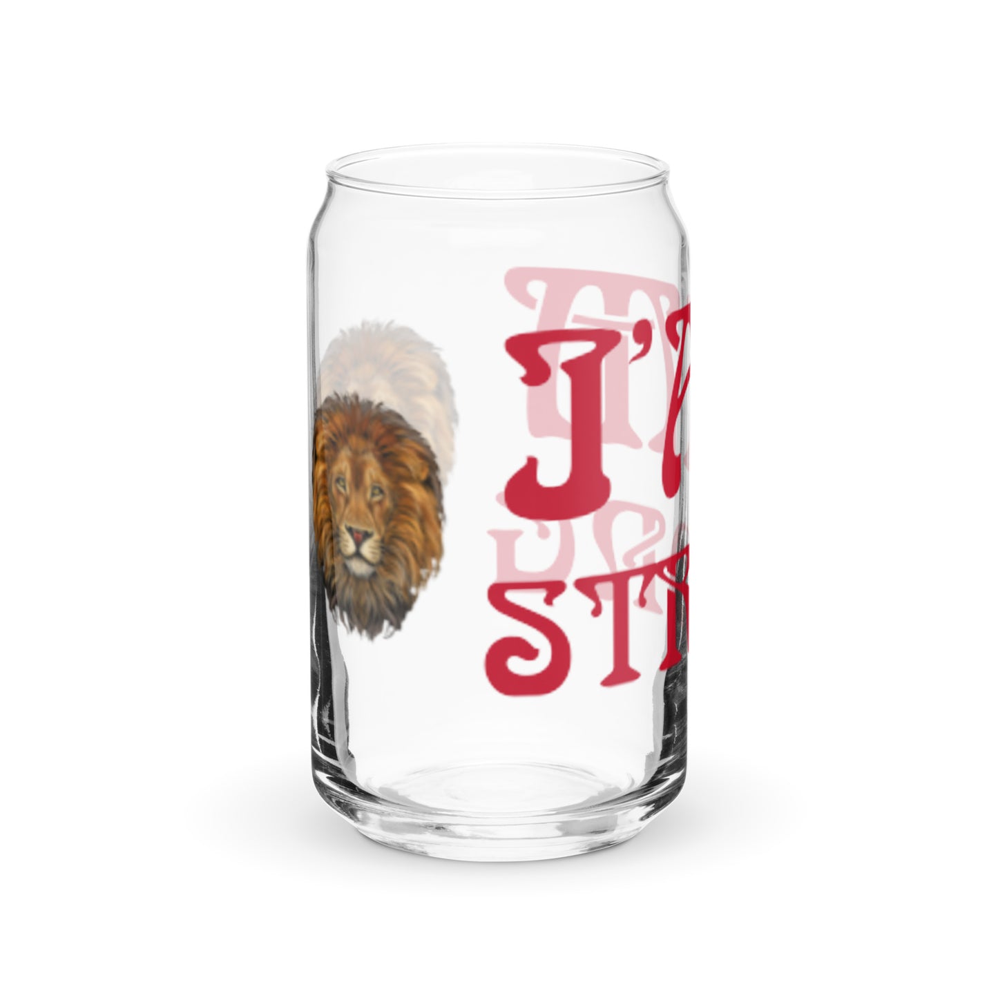 “I’AM STRONG”Can-Shaped Glass W/Red Font