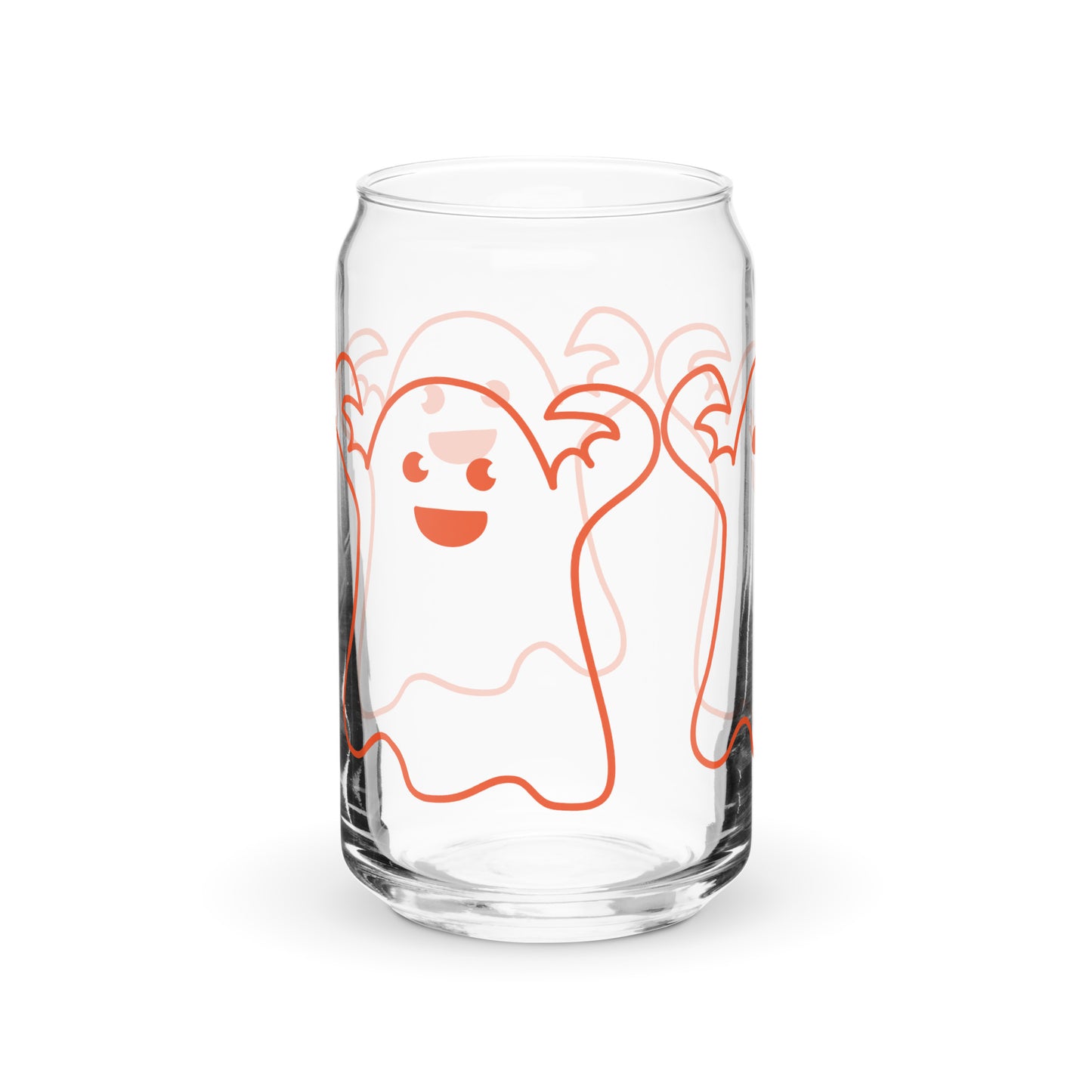 “HALLOWEEN GHOST!”Can-Shaped Glass W/Orange Font