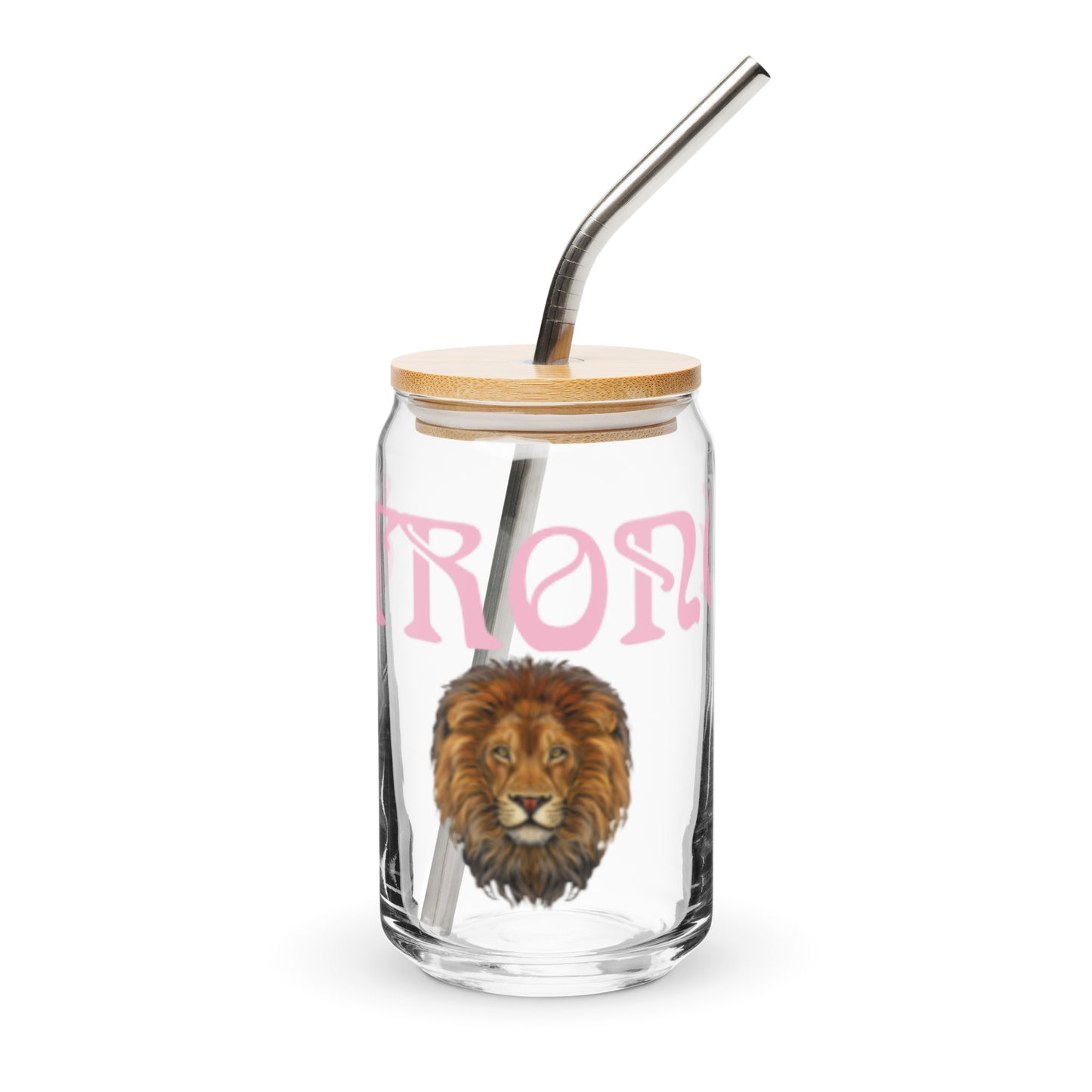 “STRONG”Can-Shaped Glass W/Cotton Candy Font