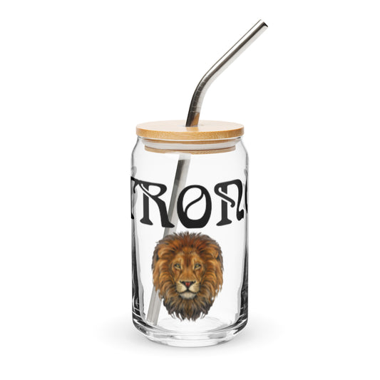 “STRONG”Can-Shaped Glass W/Black Font