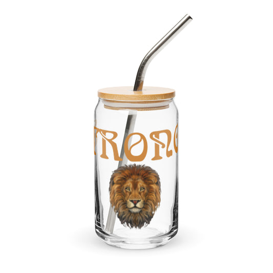 “STRONG”Can-Shaped Glass W/Fawn Font