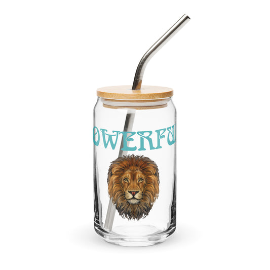 “POWERFUL”Can-Shaped Glass W/Viking Font