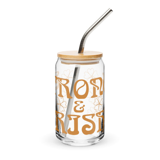 “STRONG & IRISH!”Can-Shaped Glass W/Fawn Font